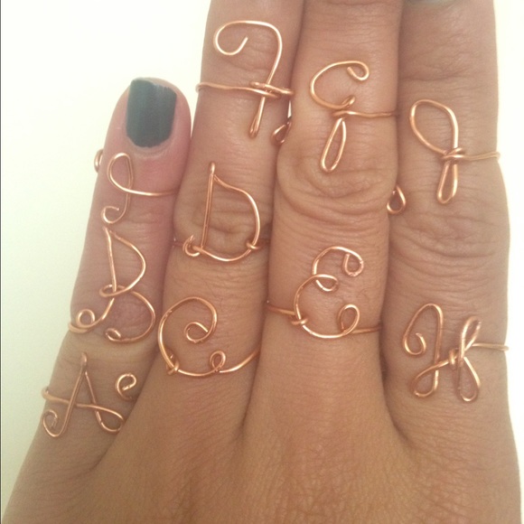 HANDMADE INITIAL KNUCKLE RINGS: GOLD/SILVER/COPPER - Picture 3 of 3