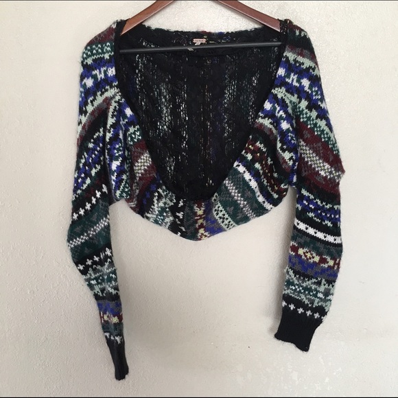 Free People Sweaters - FREE PEOPLE SZ XS TRIBAL STYLE OVERLAY SWEATER