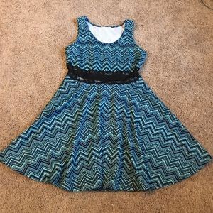 Aztec printed dress with lace!