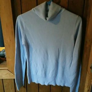 Blue turtleneck sweater