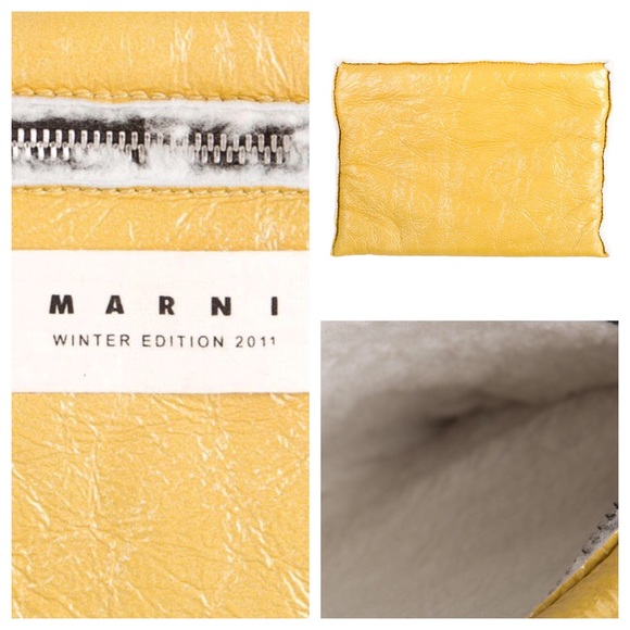 MARNI YELLOW PATENT ZIP COLLECTOR'S CLUTCH - Picture 2 of 5
