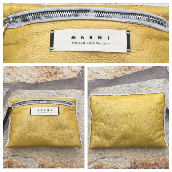 MARNI YELLOW PATENT ZIP COLLECTOR'S CLUTCH - Picture 4 of 5