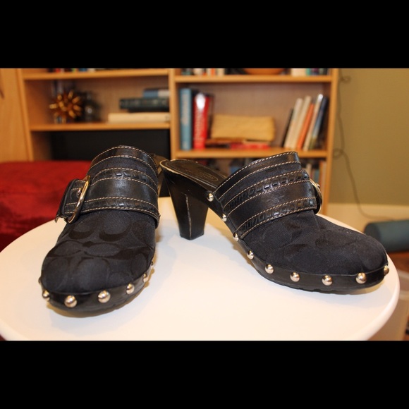 Coach heeled clogs