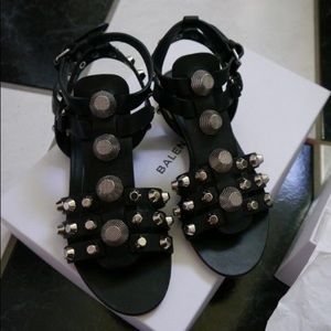 Balenciaga Arena Gladiator Stud Black Sandals