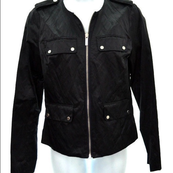 💜HP!💙Michael Kors Jacket Black w/Silver Detail