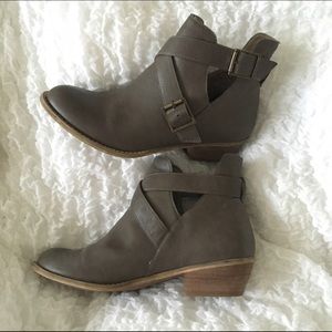 Dark grey booties, worn once!