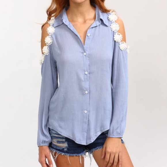 Flower Open Shoulder Blouse