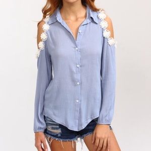 Flower Open Shoulder Blouse