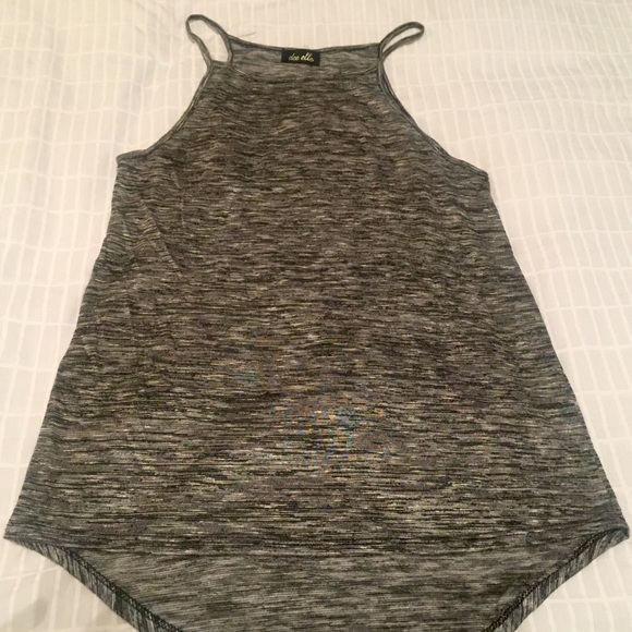 Grey high neck tank top