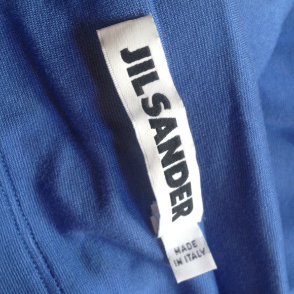 JIL SANDER Blue Strapless Midi Dress