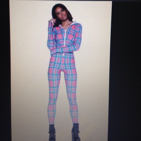 SOLD nlackmilk tartan barbie snuggle suit xs