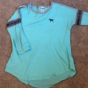 PINK Turquoise 3/4 length sleeve top