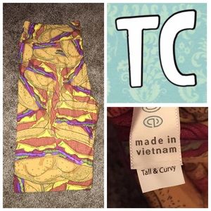Lularoe hamburger / sandwich leggings NWT TC