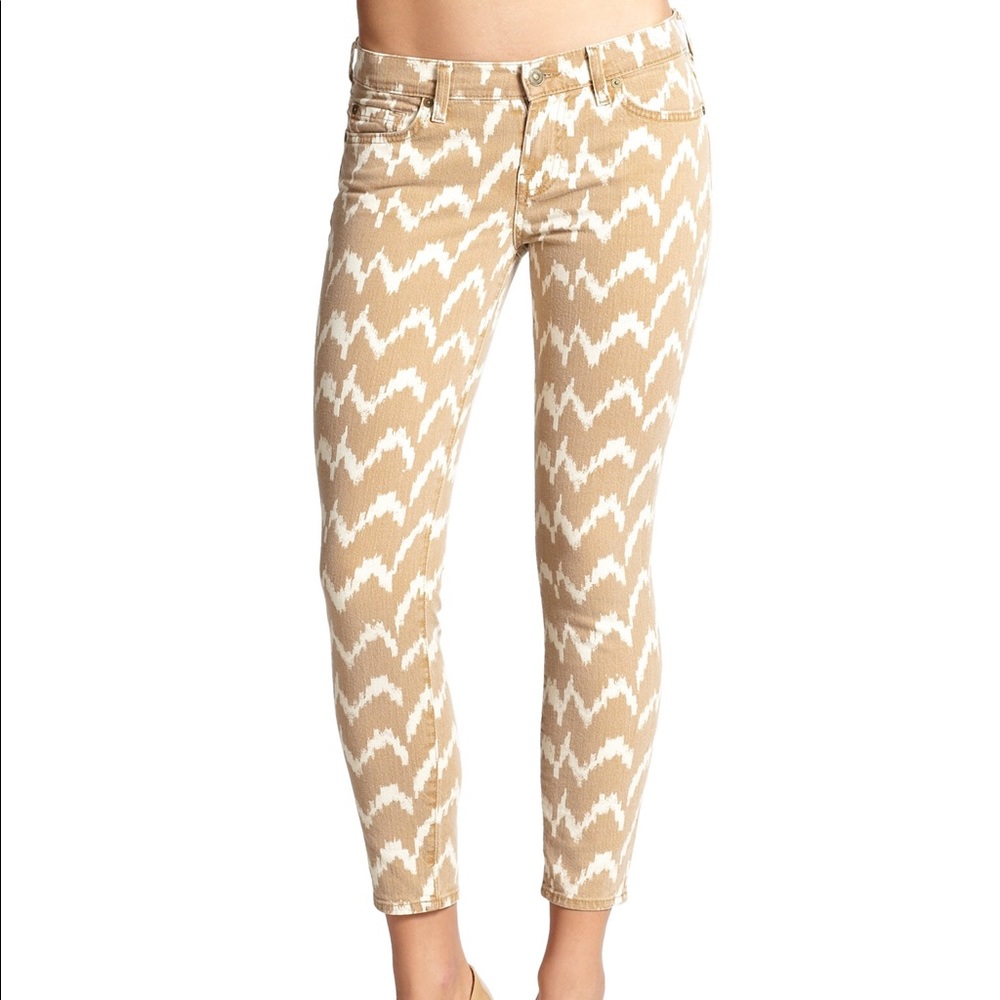 7 For All Mankind Chevron Print Cropped Skinny