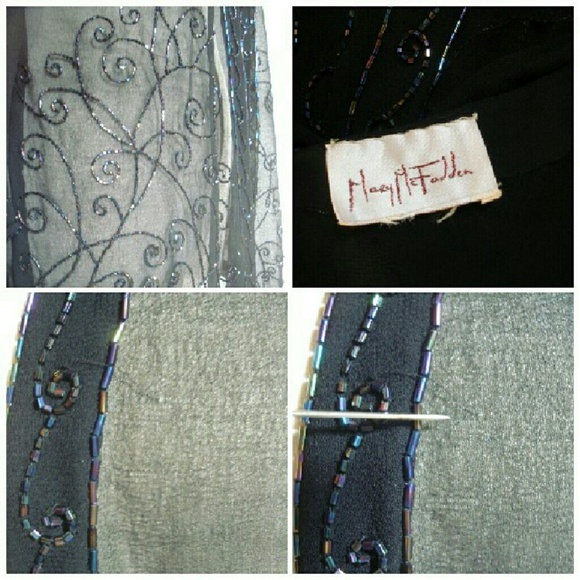 SOLD! Mary McFadden beaded silk blouse - Picture 3 of 3