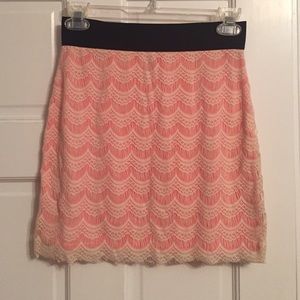 Free People "eyelash lace" overlay skirt