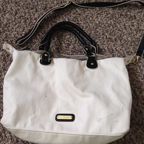 Steve Madden (off white/ivory)  && black large bag