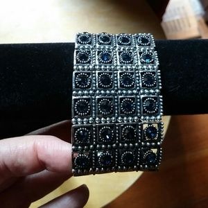 Last one! Sparkling blue silver cuff bracelet