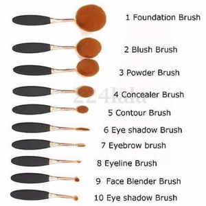 10pcs Makeup Cosmetic Brush Set Black