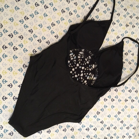 Poppy Black One Piece Bathing Suite - Picture 2 of 3