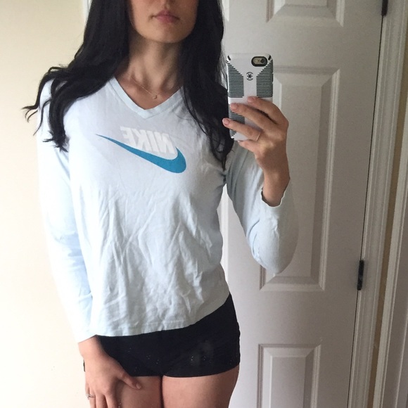 5$ Blue Nike long sleeve gym top shirt