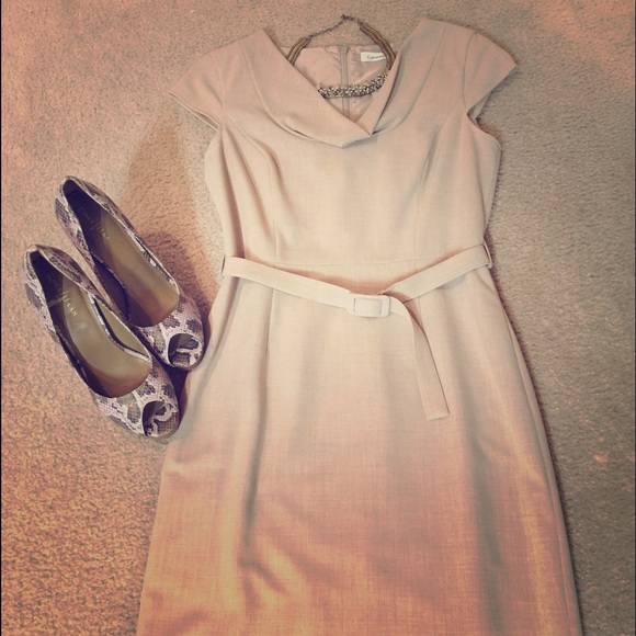 Calvin Klein career dress size 6 in soft beige