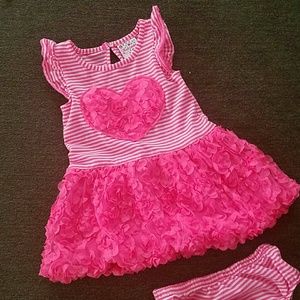 Worn once, hot pink infant 18 month old dress