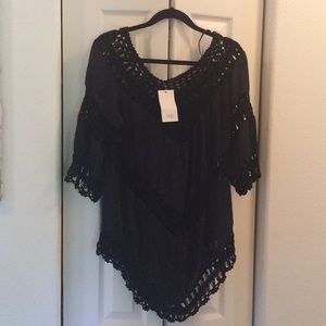 Black crochet bikini coverup from Tobi