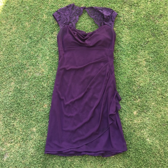 Purple Lace short prom dress - Picture 1 of 3