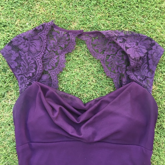 Purple Lace short prom dress - Picture 2 of 3