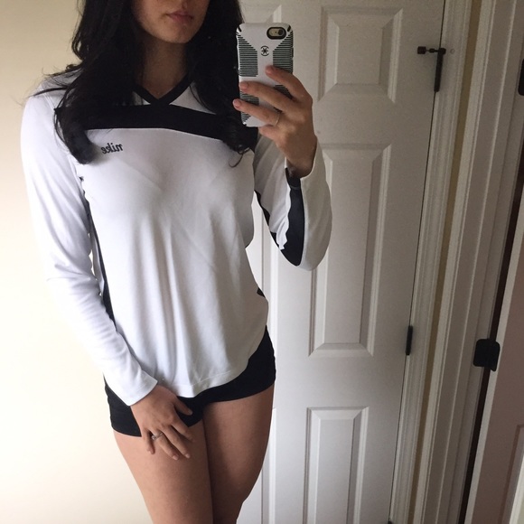 Nike soccer mesh long sleeve white shirt