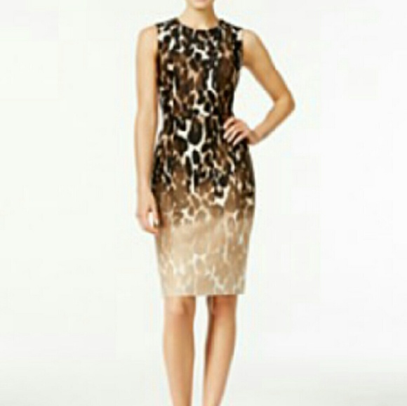 Calvin Klein printed sheath dress