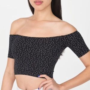 American Apparel polka dot off the shoulder top