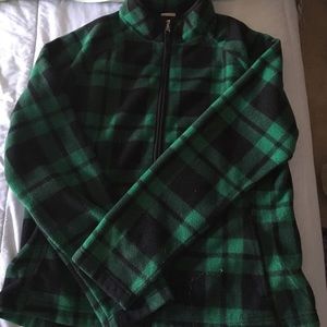 Green Plaid fleece jacket
