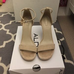 Aldo ELLEY Wedge Sandal Heel - Nude Suede