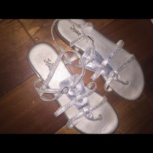SILVER GLADIATOR SANDALS💗