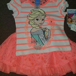 Toddler 2t, two piece disney frozen elsa outfit