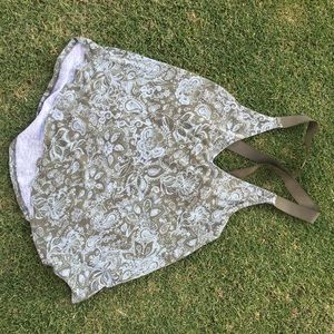 Hunter green paisley top