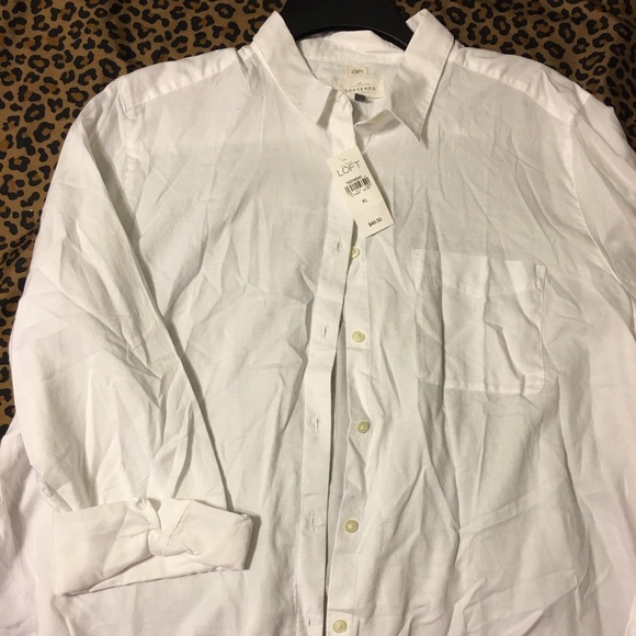 Loft, XL button down shirt, white color, NWT