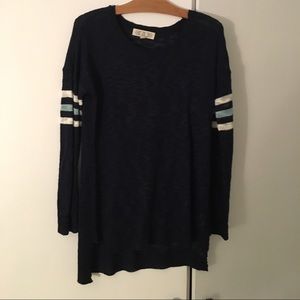 Pink Rose navy sweater with stripes