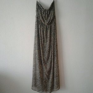 Cheetah print strapless maxi dress