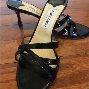 Jimmy Choo Black Patent Leather Sandal