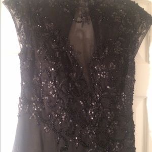 Sue Wong embellished illusion evening gown