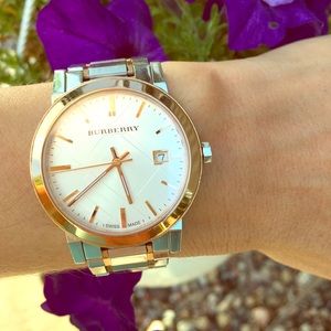 Burberry Silver/Rose Gold Watch