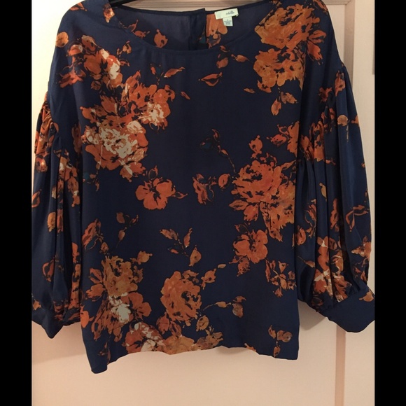 Anthropologie Floral Dolman Sleeve Blouse