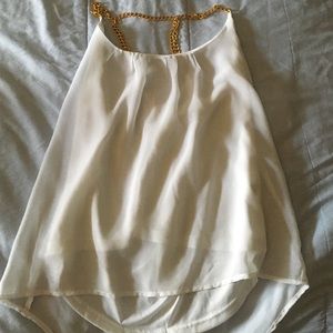 Flowy white chain tank top