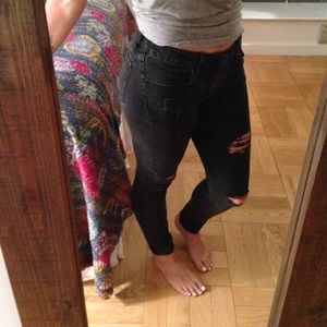 Zara Woman Distressed Skinny Jeans