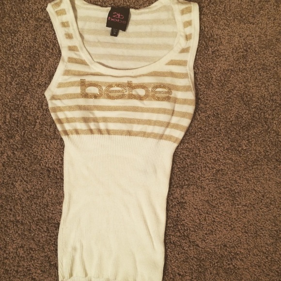 Bebe Tank - Bedazzled Gold Letters