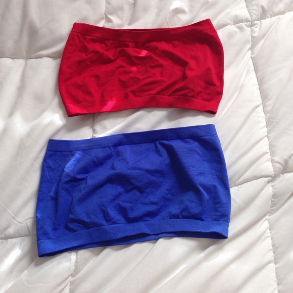 Bundle! Blue and red bandeau tops.