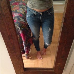 Zara distressed skinny jeans